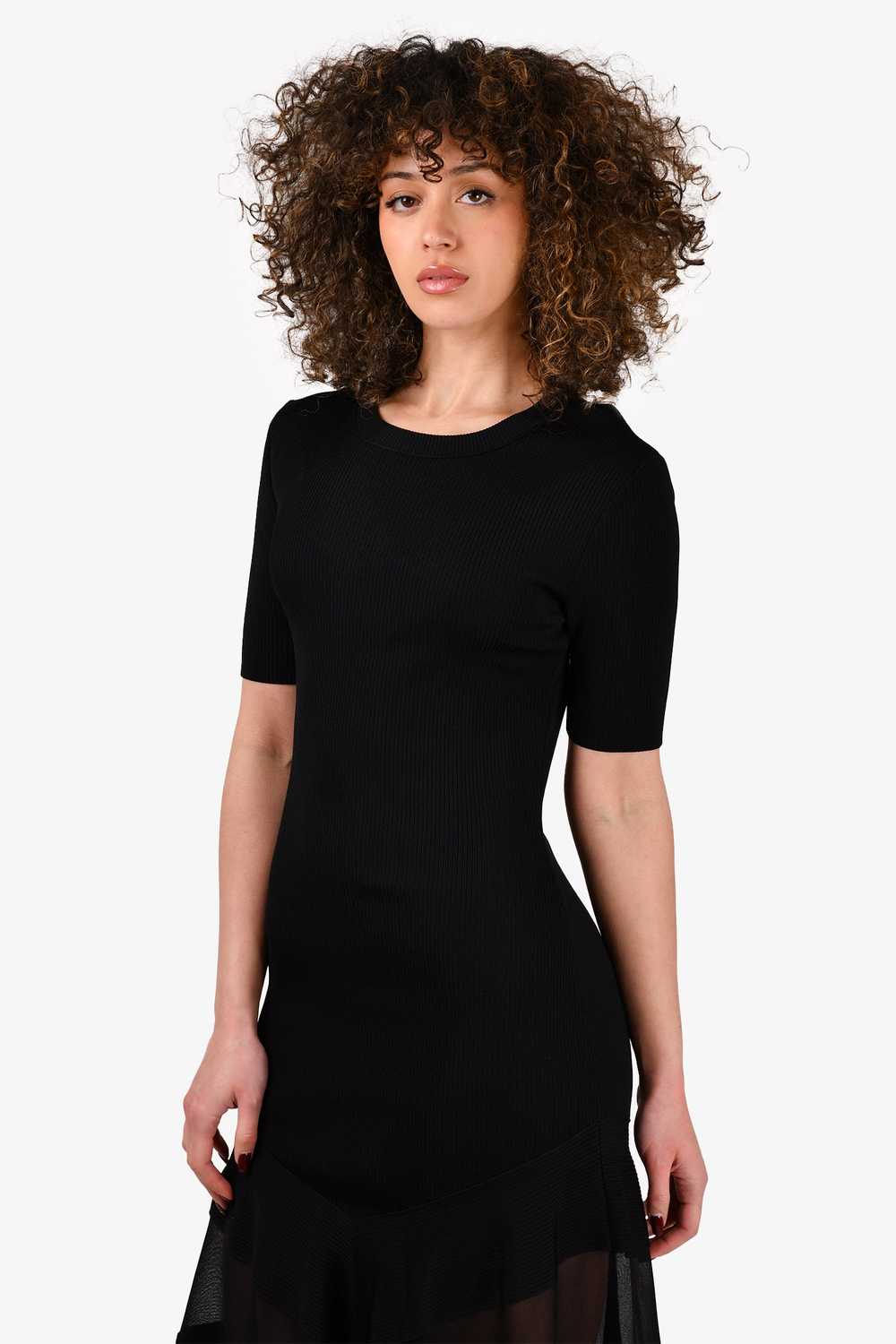 Givenchy Black Ribbed A Line Dress Size M - image 3