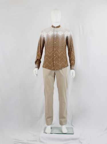 Maison Martin Margiela brown and white zigzag ombr