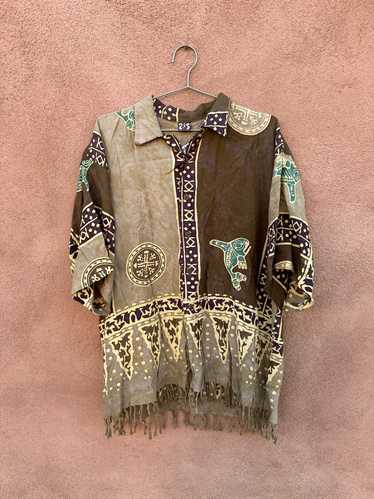 Authentic Indonesian Batik Rayon Shirt - image 1