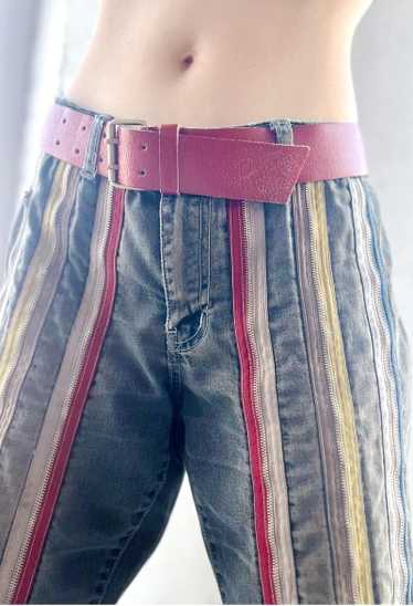 Miu Miu distressed red leather belt - image 1