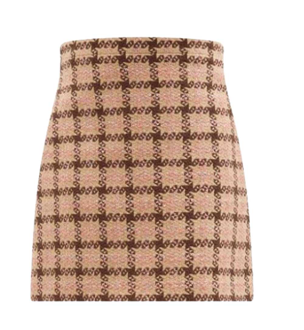Product Details Gucci Pink Checkered Lamé Tweed V… - image 2