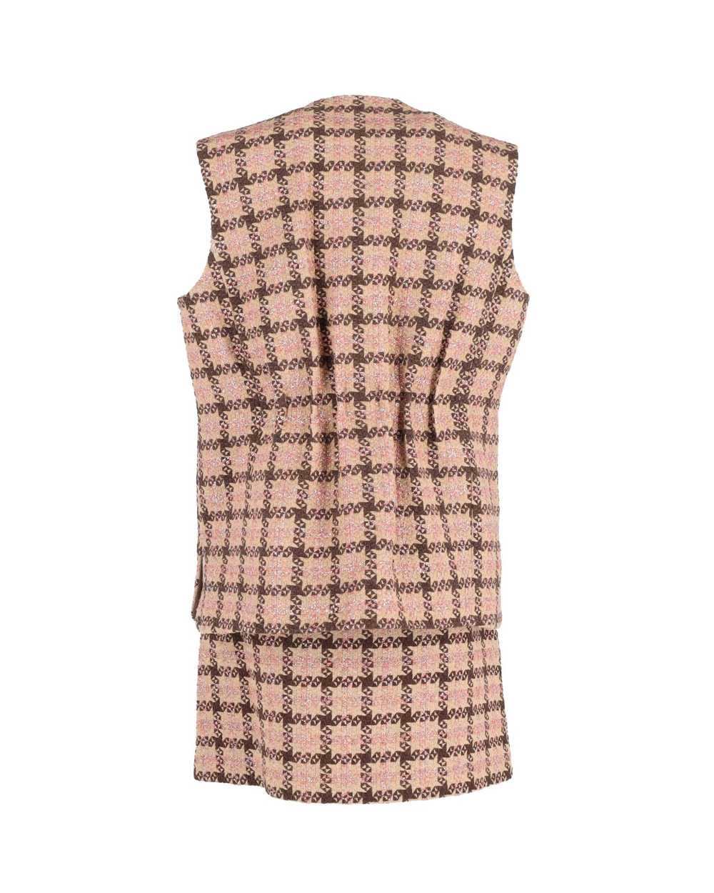 Product Details Gucci Pink Checkered Lamé Tweed V… - image 5