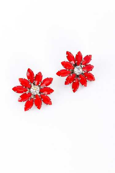 WEISS Marquise Crystal Flower Earrings