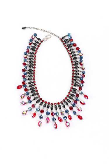 Beaded Dangle Crystal Collar Necklace