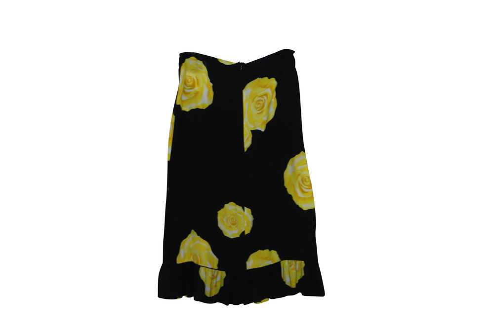Ganni Floral Printed Fayette Black Silk Skirt - image 5