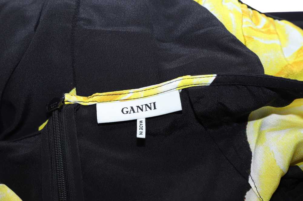 Ganni Floral Printed Fayette Black Silk Skirt - image 6