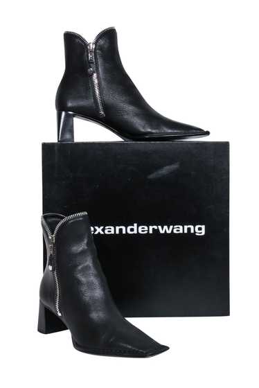 Alexander Wang - Black Leather Silver Zipper Trim 