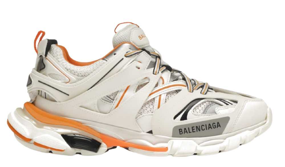 Product Details Balenciaga White and Orange Track… - image 1