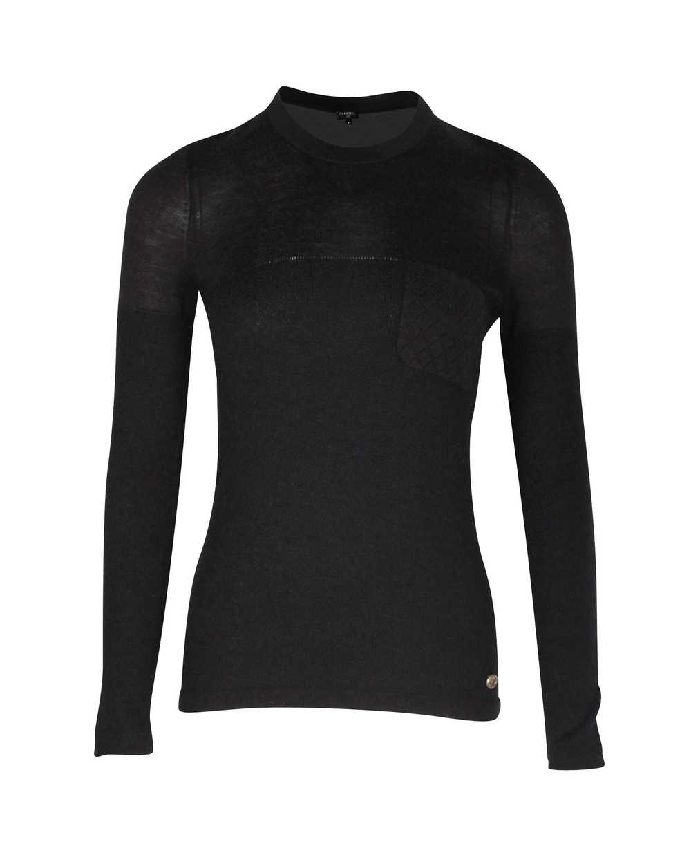 Product Details Chanel Fitted Long Sleeve Top in … - image 1