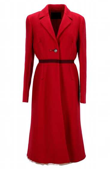 Product Details Prada Red Longline Wool Coat
