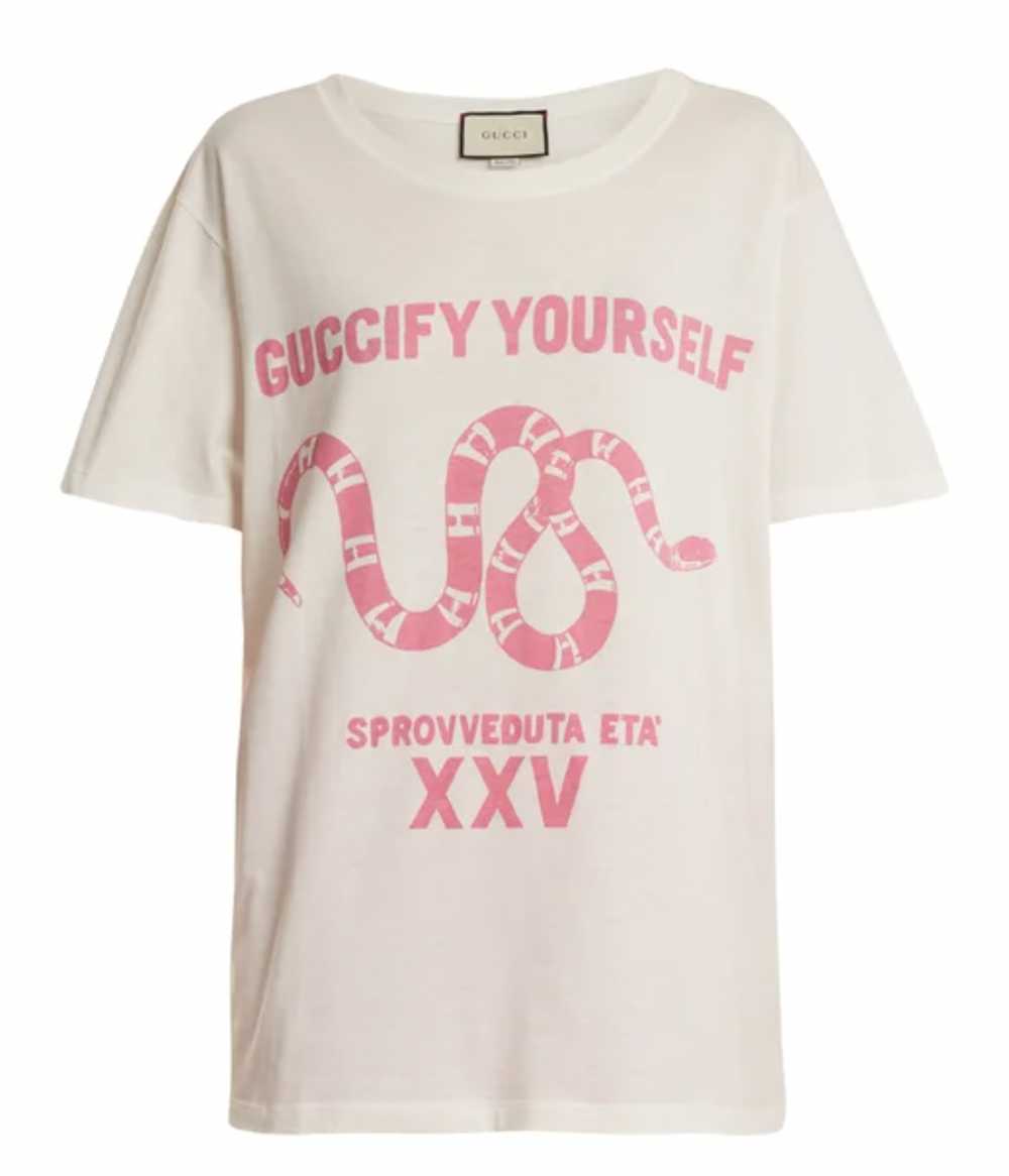 Product Details Guccify Yourself White Cotton T-S… - image 1