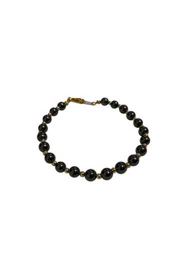 Beaded bracelet - Black glass bead bracelet - Blac