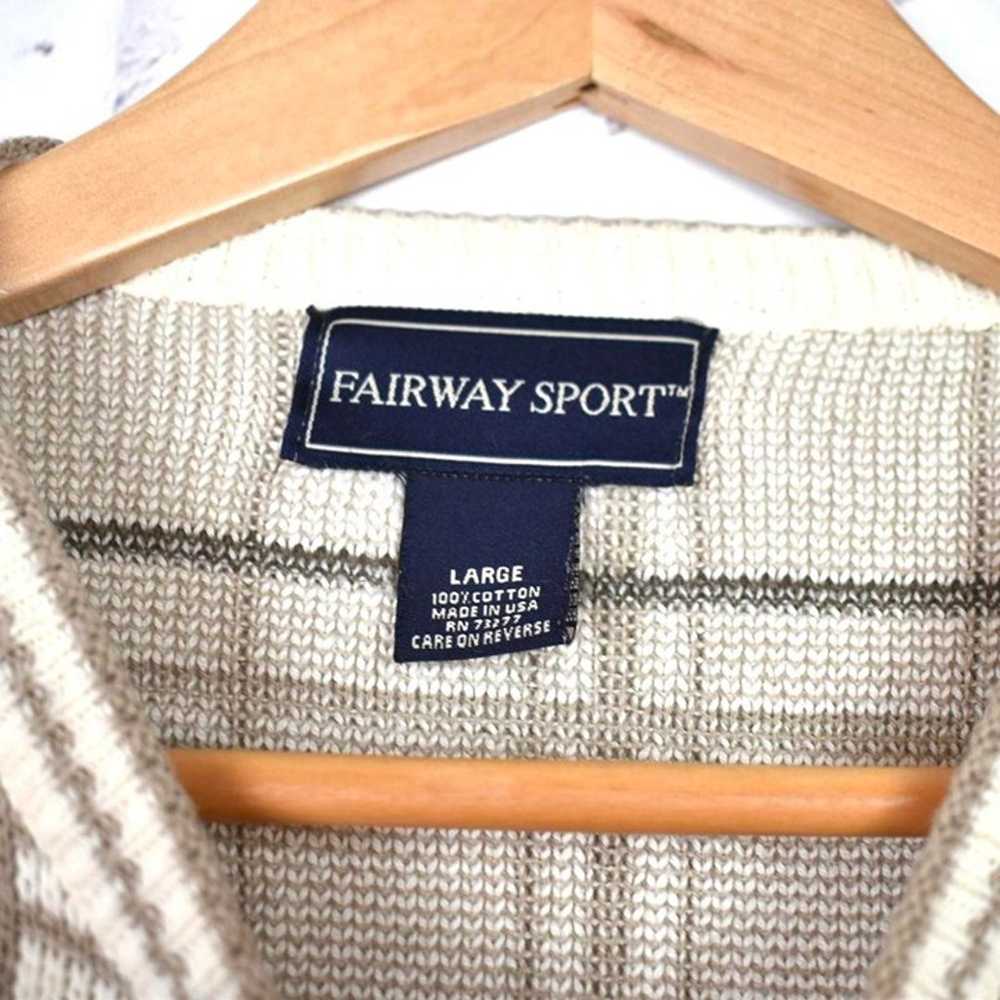 Vintage Oversized Cotton Plaid Golf Sweater - image 4