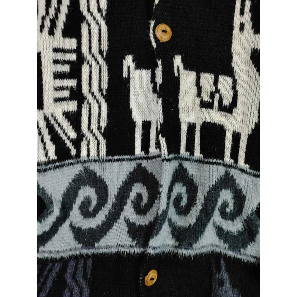 Vintage Tejidos Ruminahui Aztec Alpaca wool hoode… - image 3