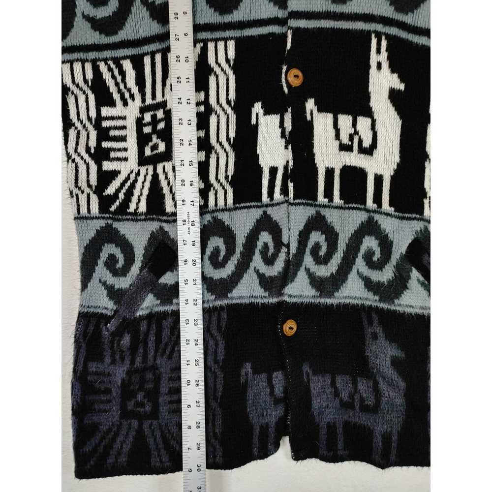 Vintage Tejidos Ruminahui Aztec Alpaca wool hoode… - image 6