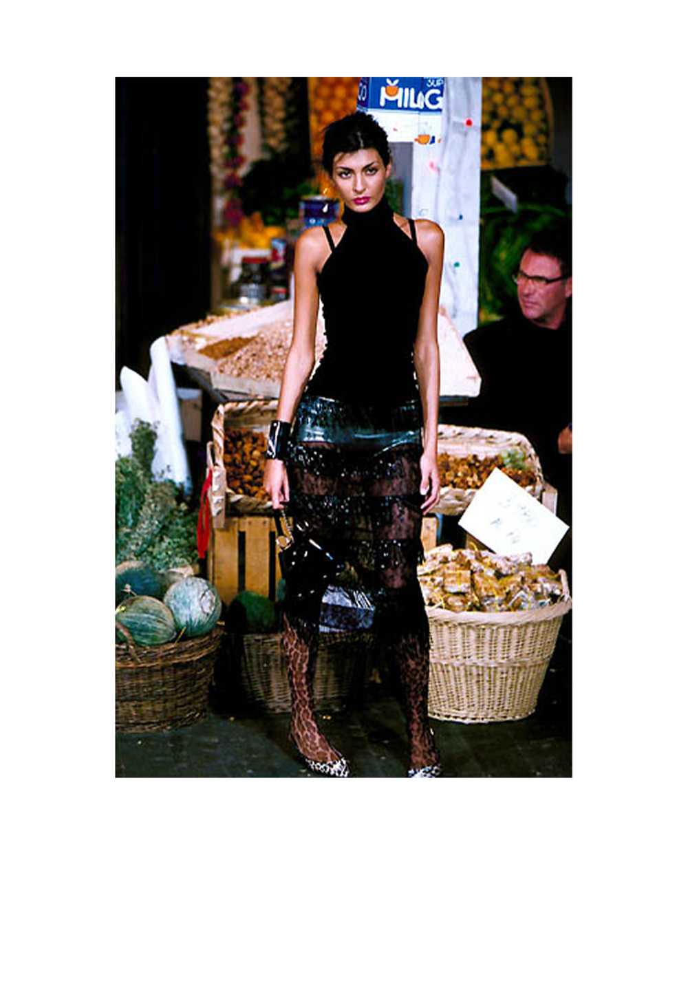 DOLCE & GABBANA BLACK SHEER SKIRT WITH BEADED FRI… - image 2