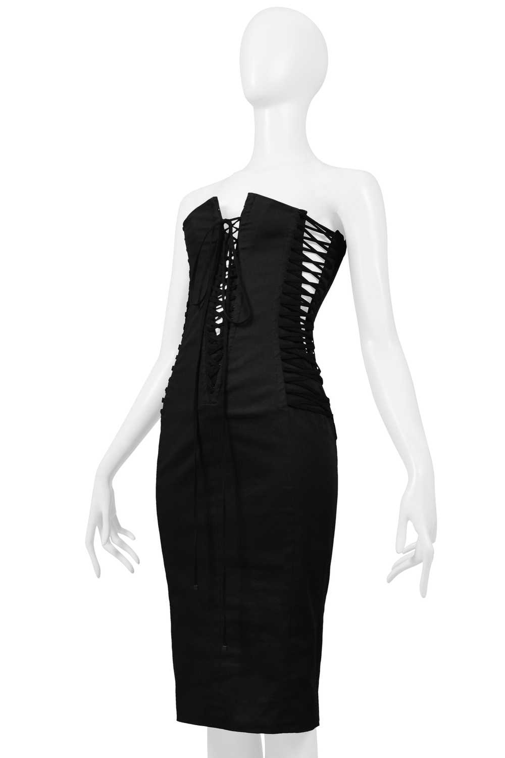 DOLCE & GABBANA BLACK STRAPLESS CORSET DRESS 2002 - image 5