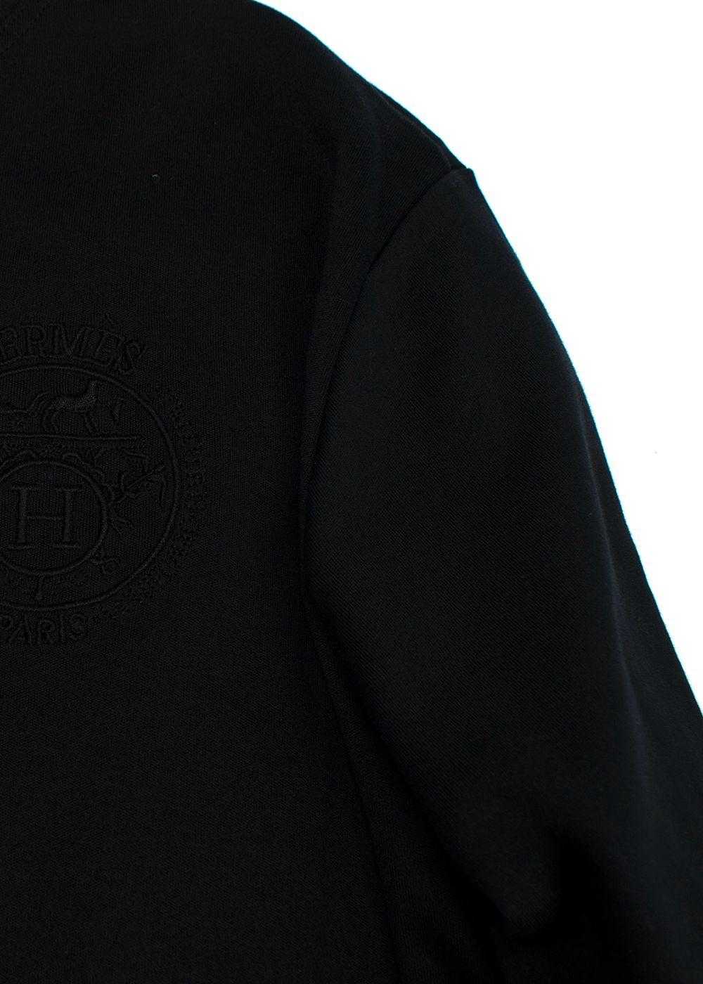 Managed by hewi Hermes Black Logo Embroidered Cot… - image 3
