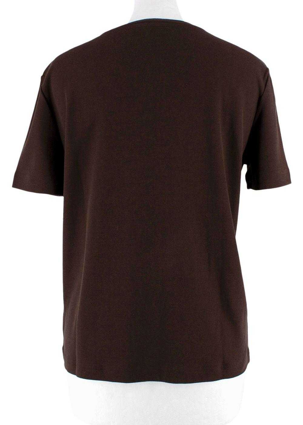 Managed by hewi Hermes Chocolate Brown Cotton T-S… - image 2