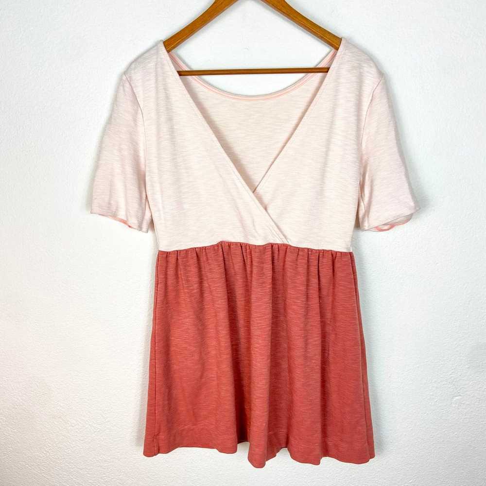 Free People Beach Dress S Peach Coral Colorblock … - image 4