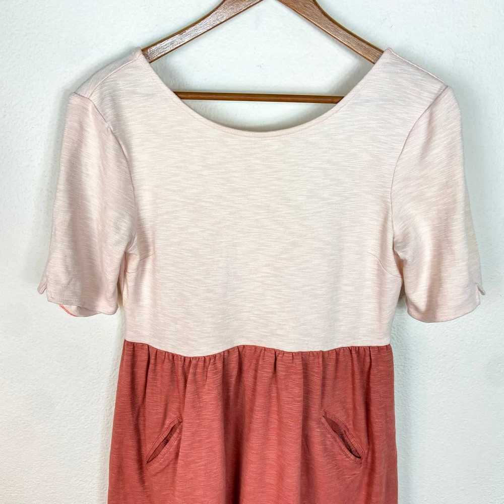 Free People Beach Dress S Peach Coral Colorblock … - image 8