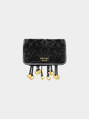 Prada 2017 Black Floral Corsaire 3-Way Bag