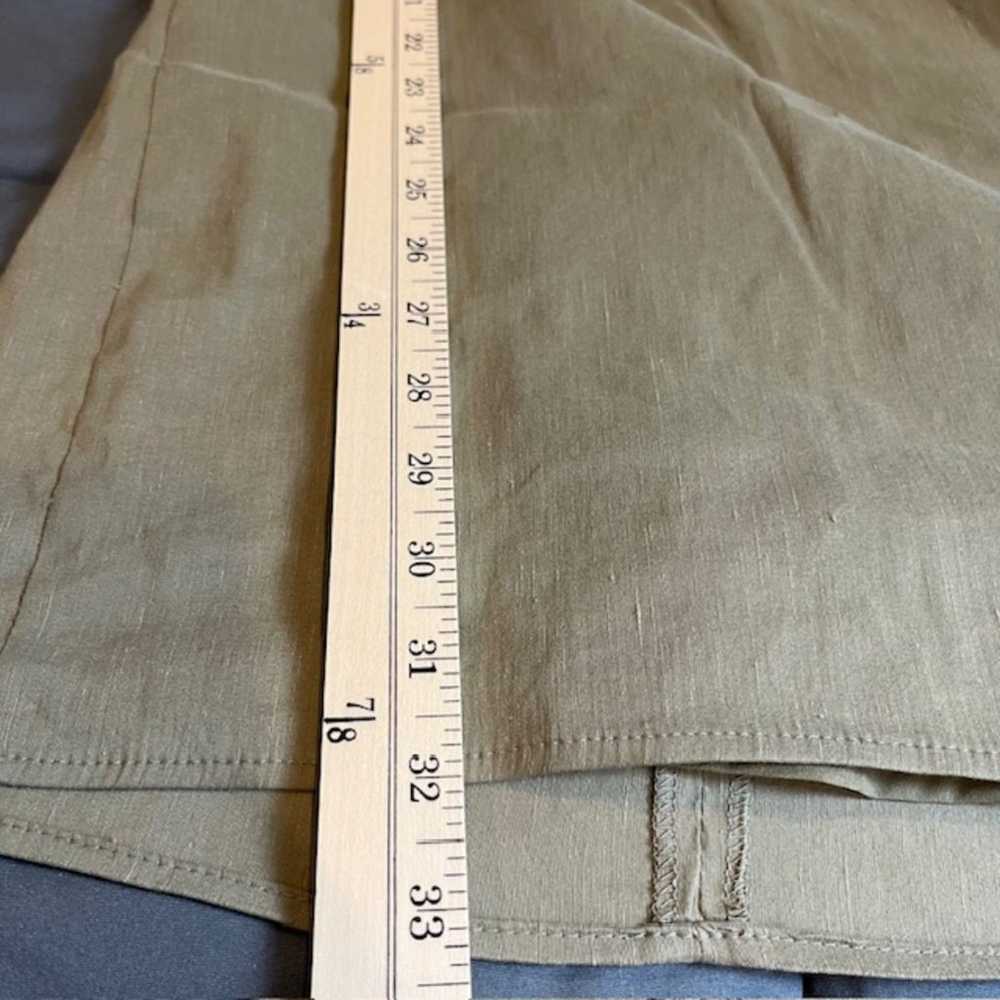 NWOT ZARA Linen Blend Olive Green Dress with Sexy… - image 11
