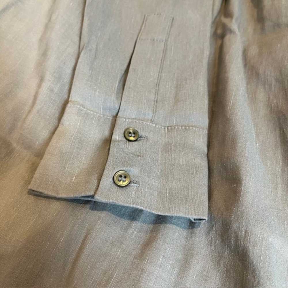 NWOT ZARA Linen Blend Olive Green Dress with Sexy… - image 9