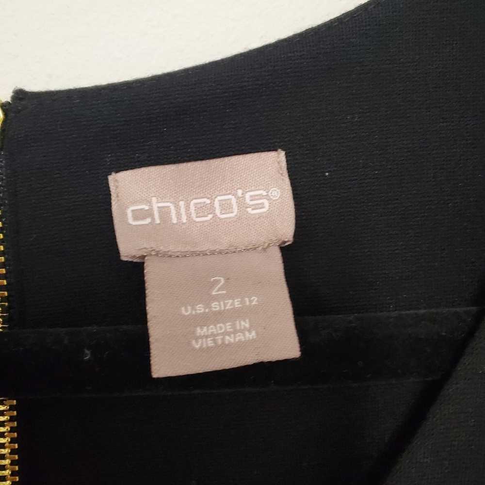 Chicos Ponte Flare Sleeve Dress 12 Black Business… - image 4