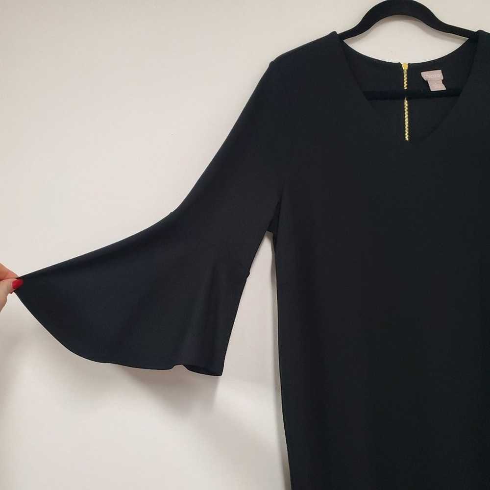 Chicos Ponte Flare Sleeve Dress 12 Black Business… - image 5