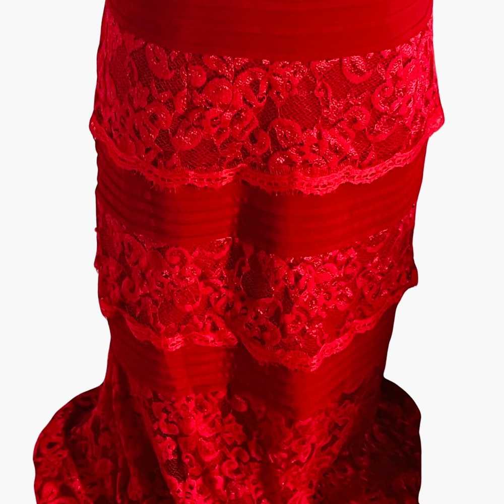 Red Lace Embroidered Dress By Jax Formal Prom Wed… - image 12