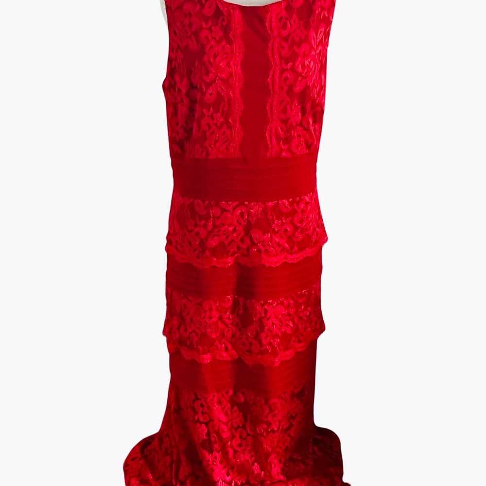Red Lace Embroidered Dress By Jax Formal Prom Wed… - image 1