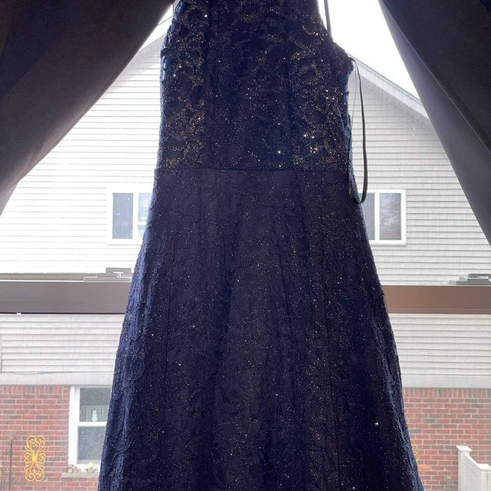 Short navy & sparkle formal with back detailing. … - image 10