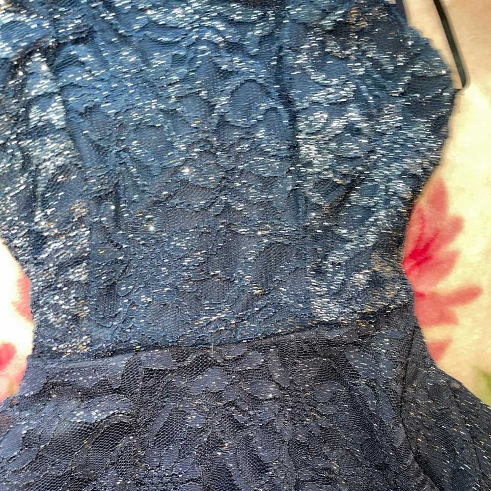 Short navy & sparkle formal with back detailing. … - image 3