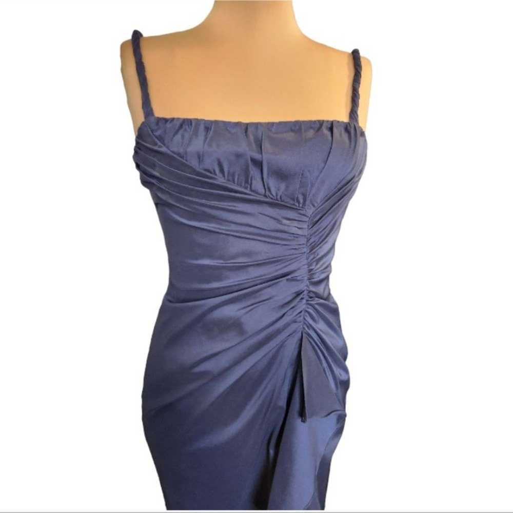 ADRIANNA PAPELL navy blue ruched cocktail dress $… - image 2