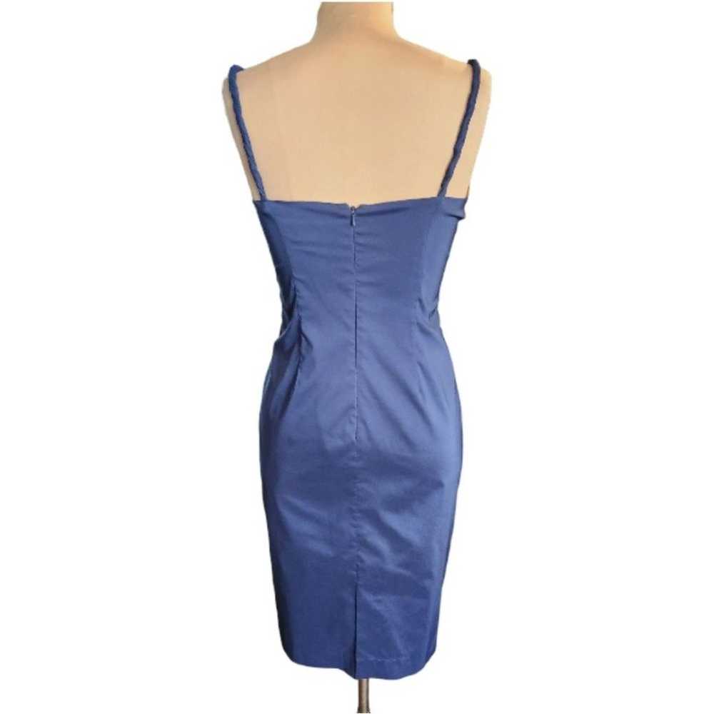 ADRIANNA PAPELL navy blue ruched cocktail dress $… - image 5