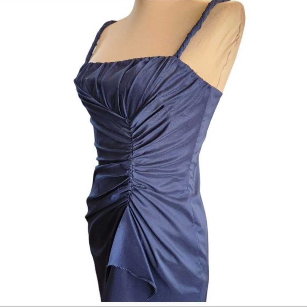ADRIANNA PAPELL navy blue ruched cocktail dress $… - image 7