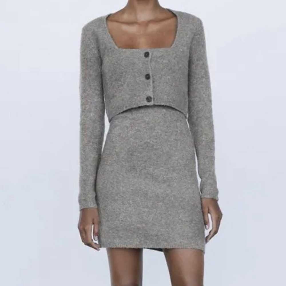 Zara Matching set Knit Cropped Cardigan & Knit mi… - image 1