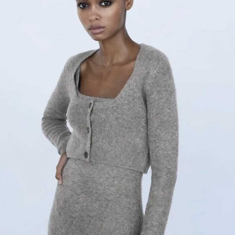 Zara Matching set Knit Cropped Cardigan & Knit mi… - image 2