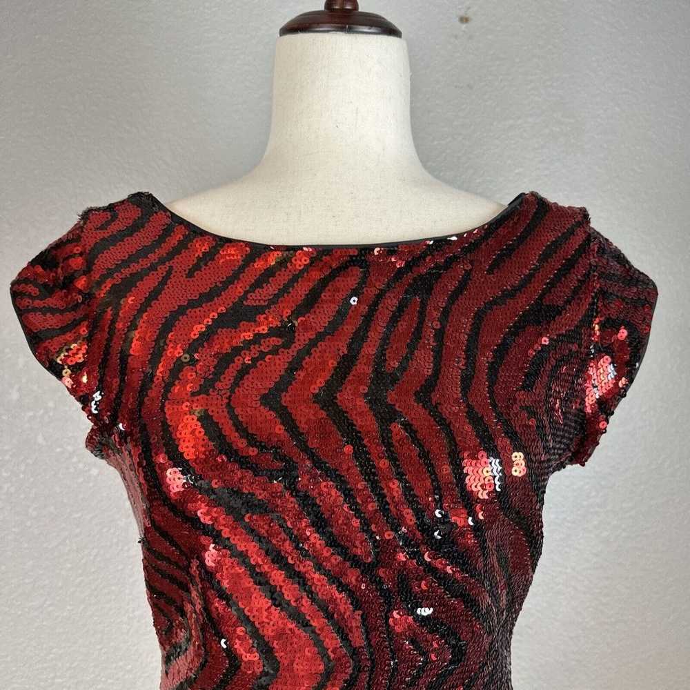 Guess Womens Vintage y2k Sequin Mini Dress 6 Red … - image 2
