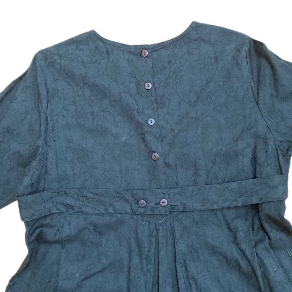 Vintage Silk Yoke Dress 80s by J. Peterman Company - image 3