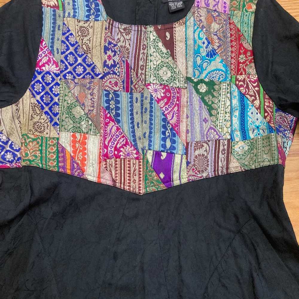Vintage Silk Yoke Dress 80s by J. Peterman Company - image 5
