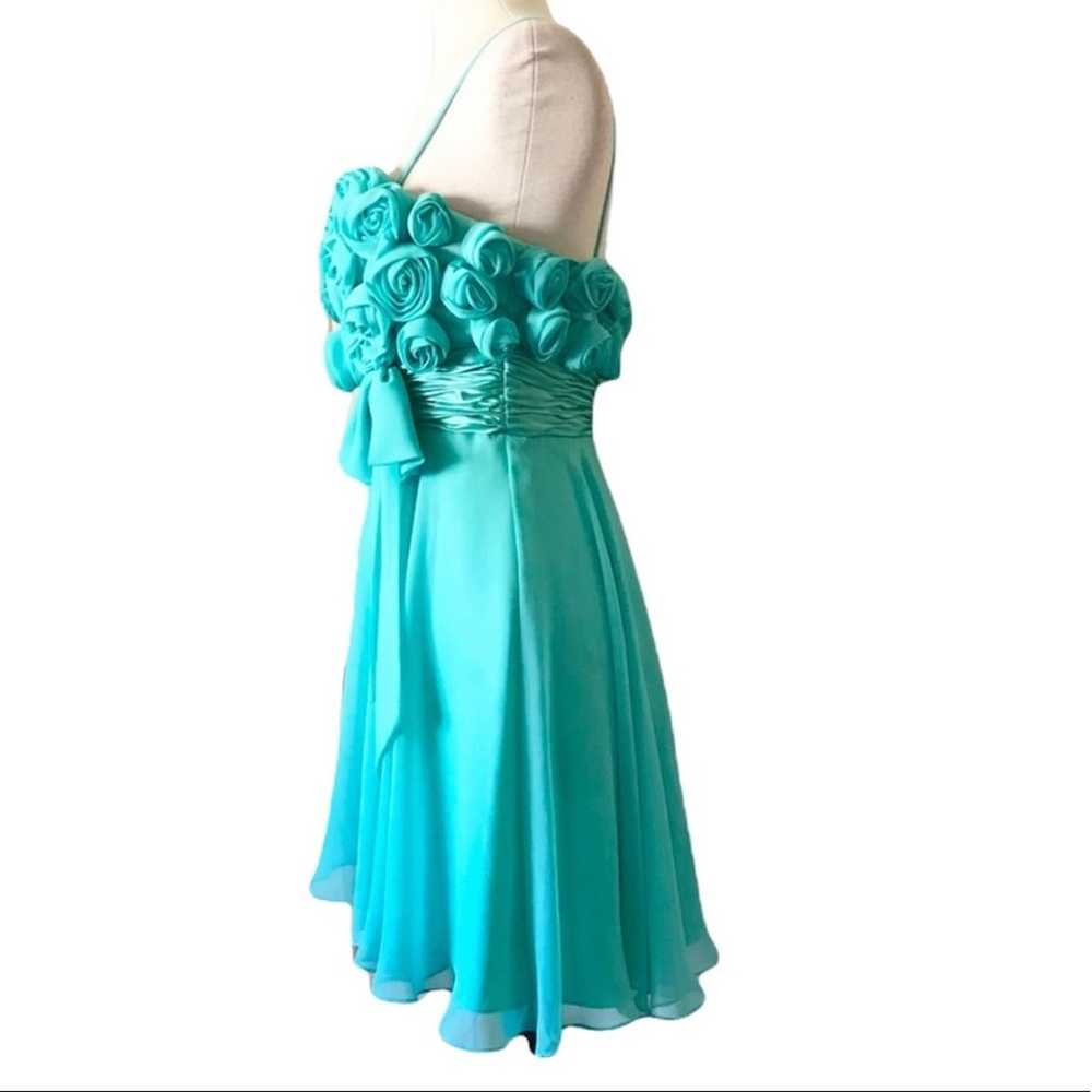 Terani Couture Aqua Rosette Chiffon Formal Easter… - image 4