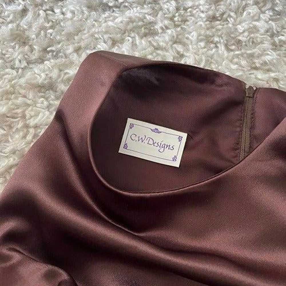 Vintage Brown Silk Dress - image 4