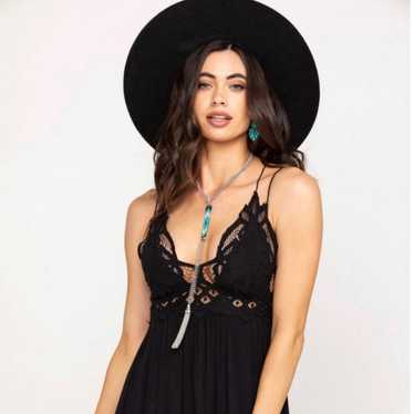 Free People Dress Slip Black Lace Size M NEW - image 1