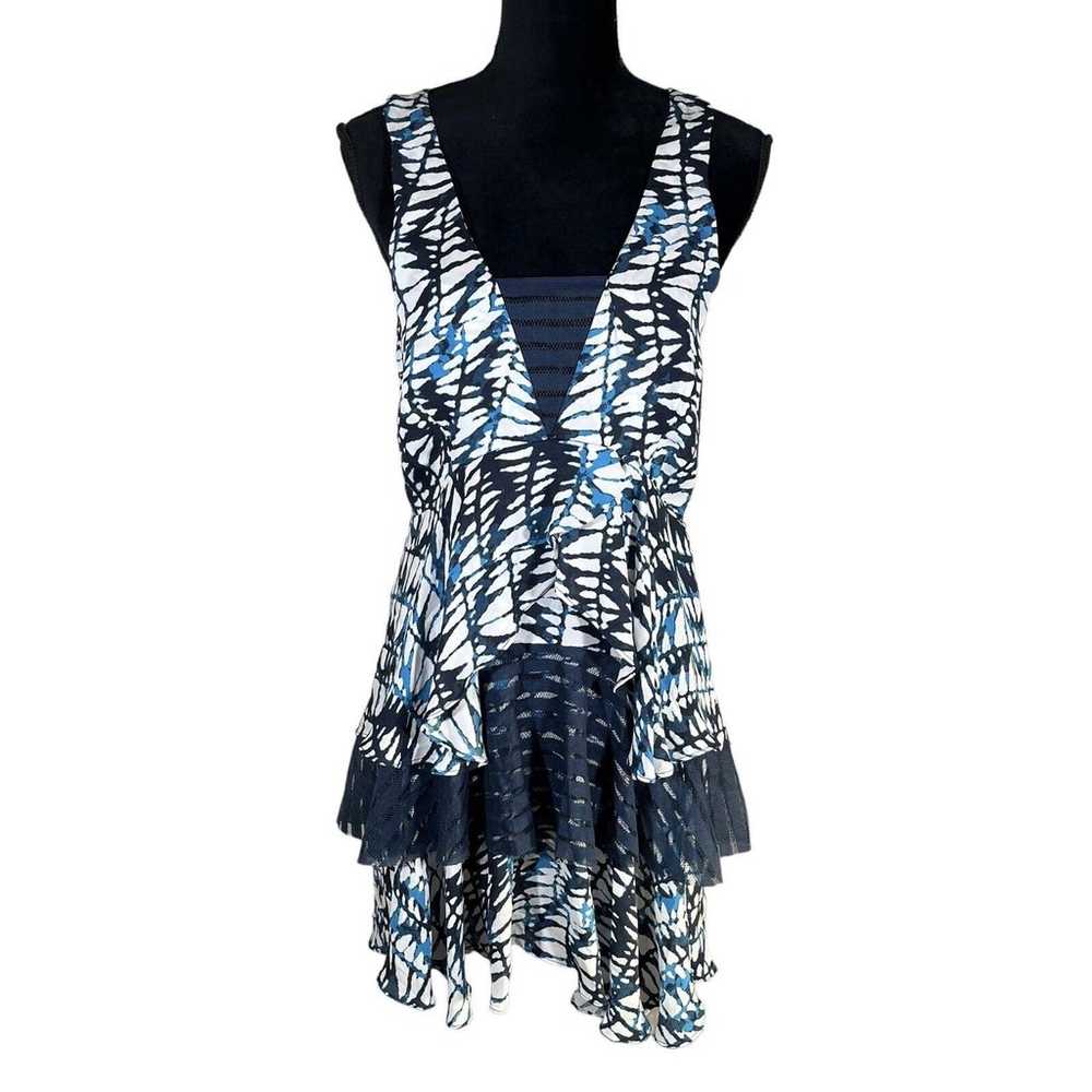 Amour Vert Fern Shibori Print Layered Dress 100% … - image 2