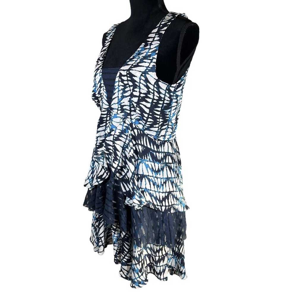 Amour Vert Fern Shibori Print Layered Dress 100% … - image 5