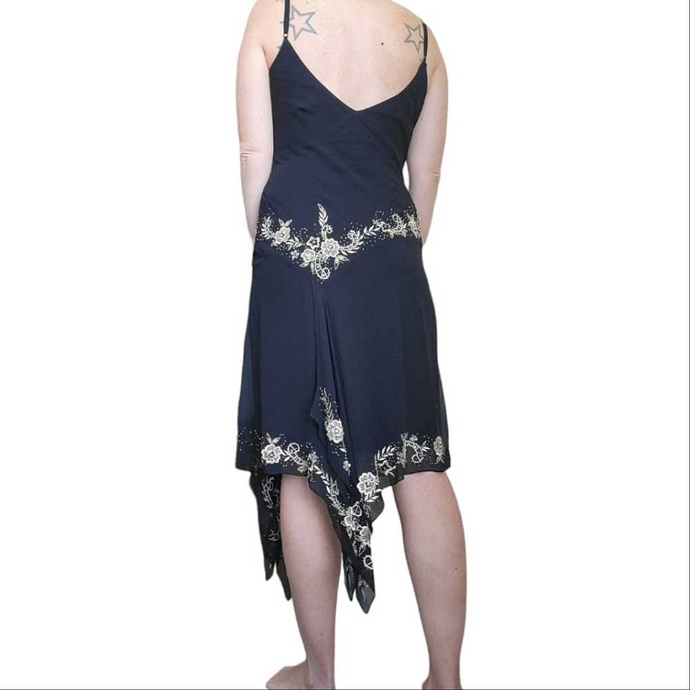 Vintage Cache Silk Floral Midi Dress Beaded Embro… - image 12