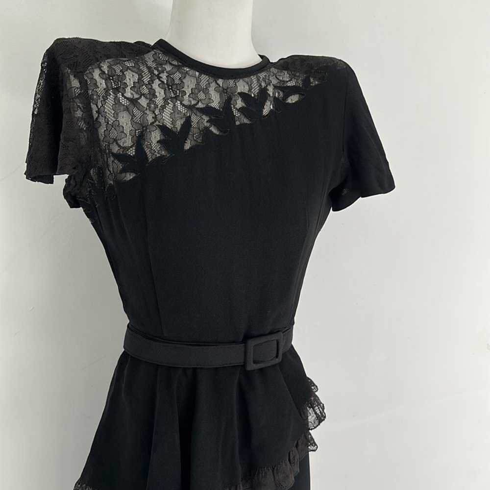 Real Vintage 40s Black Tier Lace Classic LBD - image 2