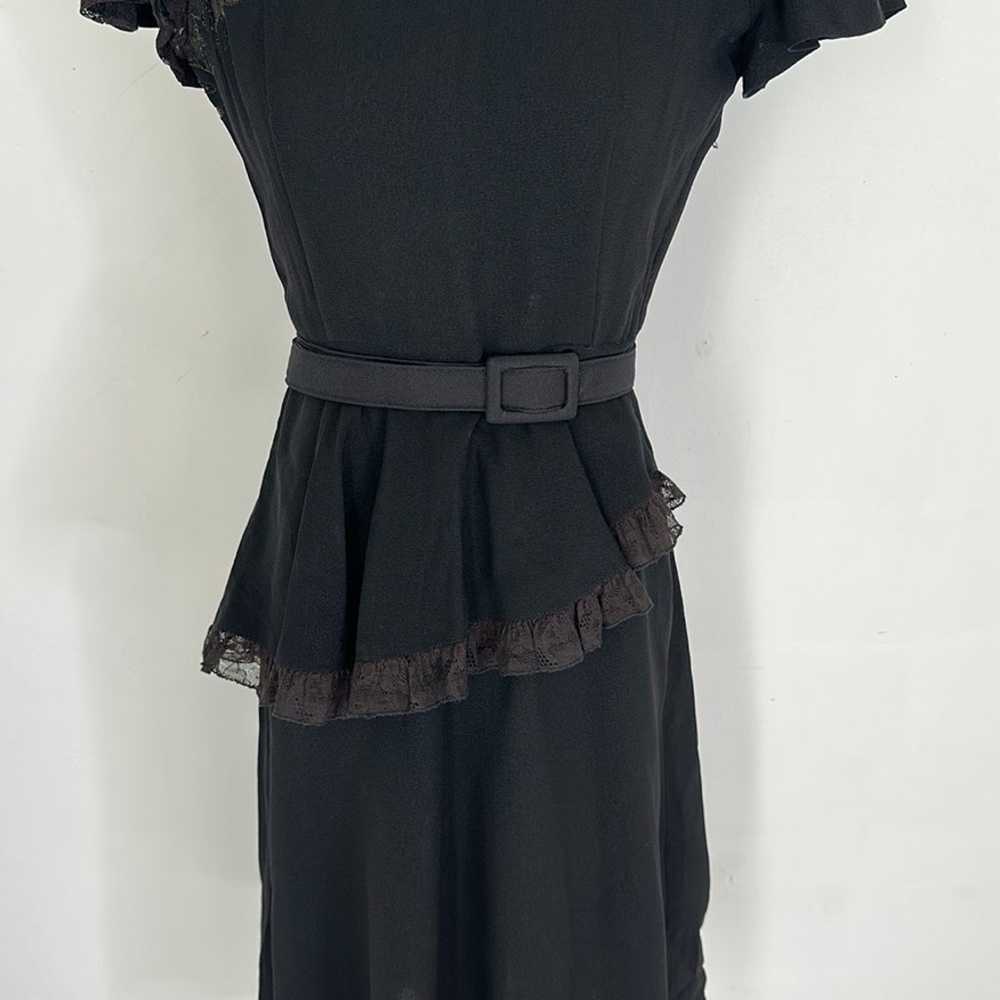 Real Vintage 40s Black Tier Lace Classic LBD - image 5